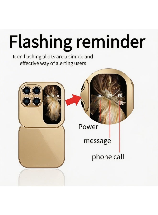 TAPIT 17pro Mini Flip Phon Keypad Non-smartphon Elderly Phon with Large Buttons, Dual SIM, FM Radio, Multilingual, Speed Dial, Blacklist, for Kids & Elderly (Golden Mini Flip Mobile Phone) - Image 5